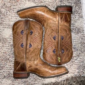 Tony Lama Aquilla Tan Honey Sierra Womens 9B #2202